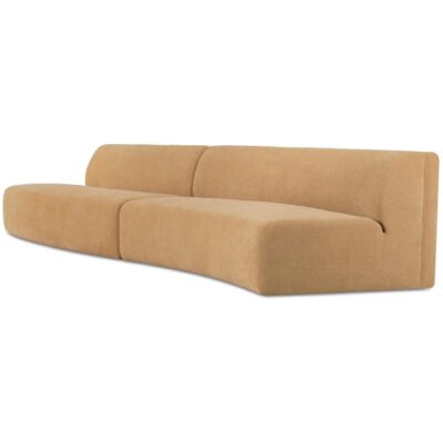 Naomi 2 Piece Wave Modular Sectional Golden Yellow