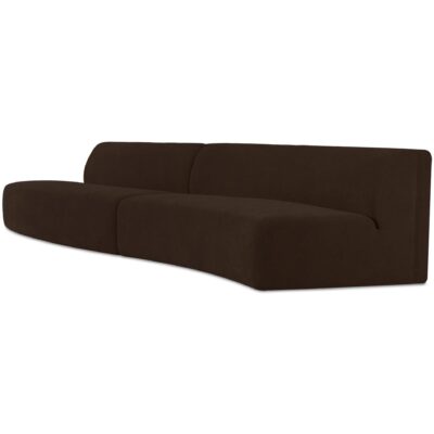 Naomi 2 Piece Wave Modular Sectional Dark Brown