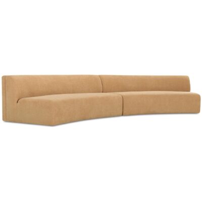 Naomi 2 Piece Concave Modular Sectional Golden Yellow