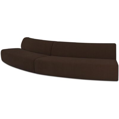 Naomi 2 Piece Convex Modular Sectional Dark Brown