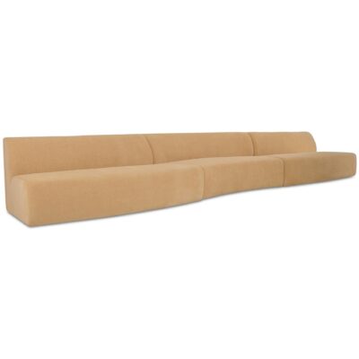 Naomi 3 Piece Wave Modular Sectional Golden Yellow