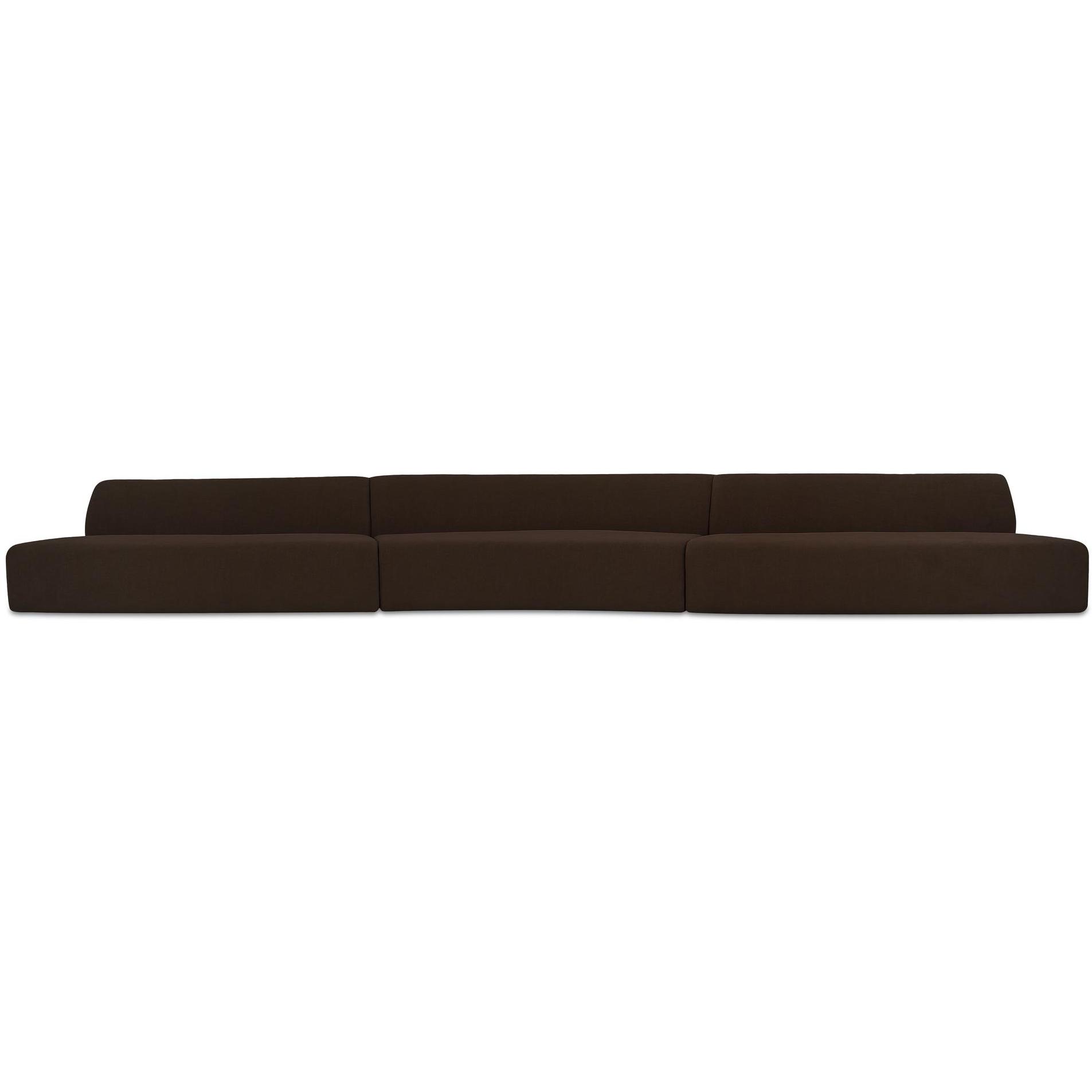 Naomi 3 Piece Wave Modular Sectional Dark Brown 1 Naomi 3 Piece Wave Modular Sectional Dark Brown