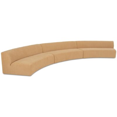 Naomi 3 Piece Concave Modular Sectional Golden Yellow