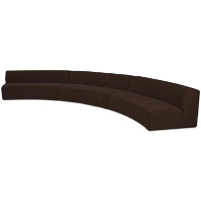 Naomi 3 Piece Concave Modular Sectional Dark Brown