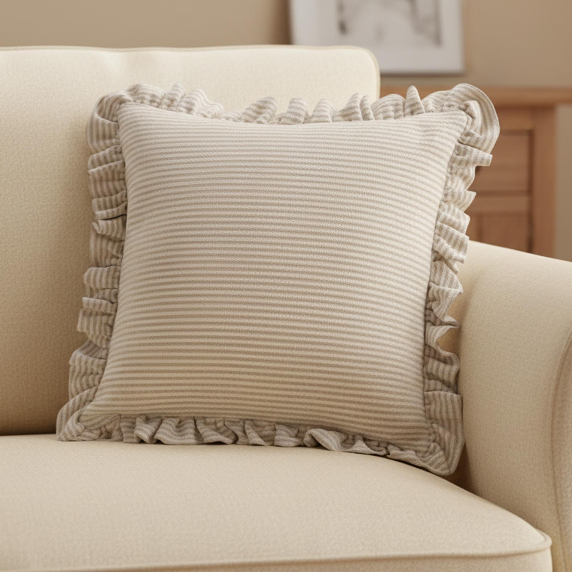 Betty 20 Inch Cushion Beige Stripe 5 Betty 20 Inch Cushion Beige Stripe - Image 5