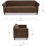 Harmony Sofa Dark Brown Faux Mohair OA-1115-20 OA 1115 20 70 dim