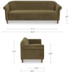 Harmony Sofa Dark Green Faux Mohair OA-1115-27 OA 1115 27 70 dim