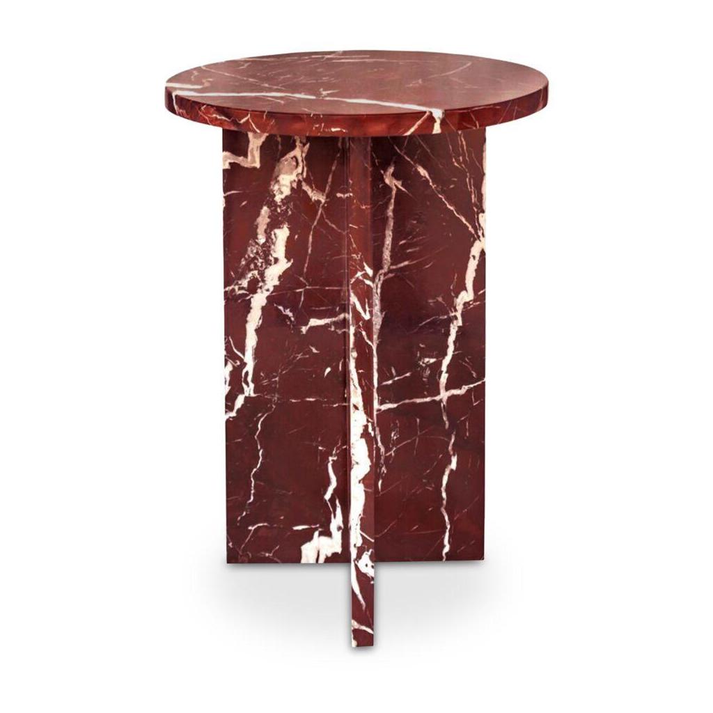 Grace Accent Table Rosso Levante Marble 1 Grace Accent Table Rosso Levante Marble
