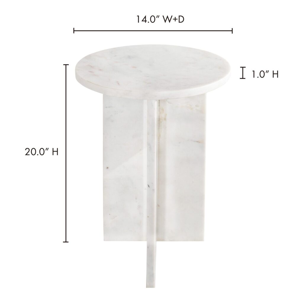 Grace Accent Table White Marble - Image 10