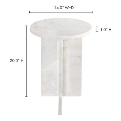 Grace Accent Table White Marble PJ-1021-18 PJ 1021 18 70