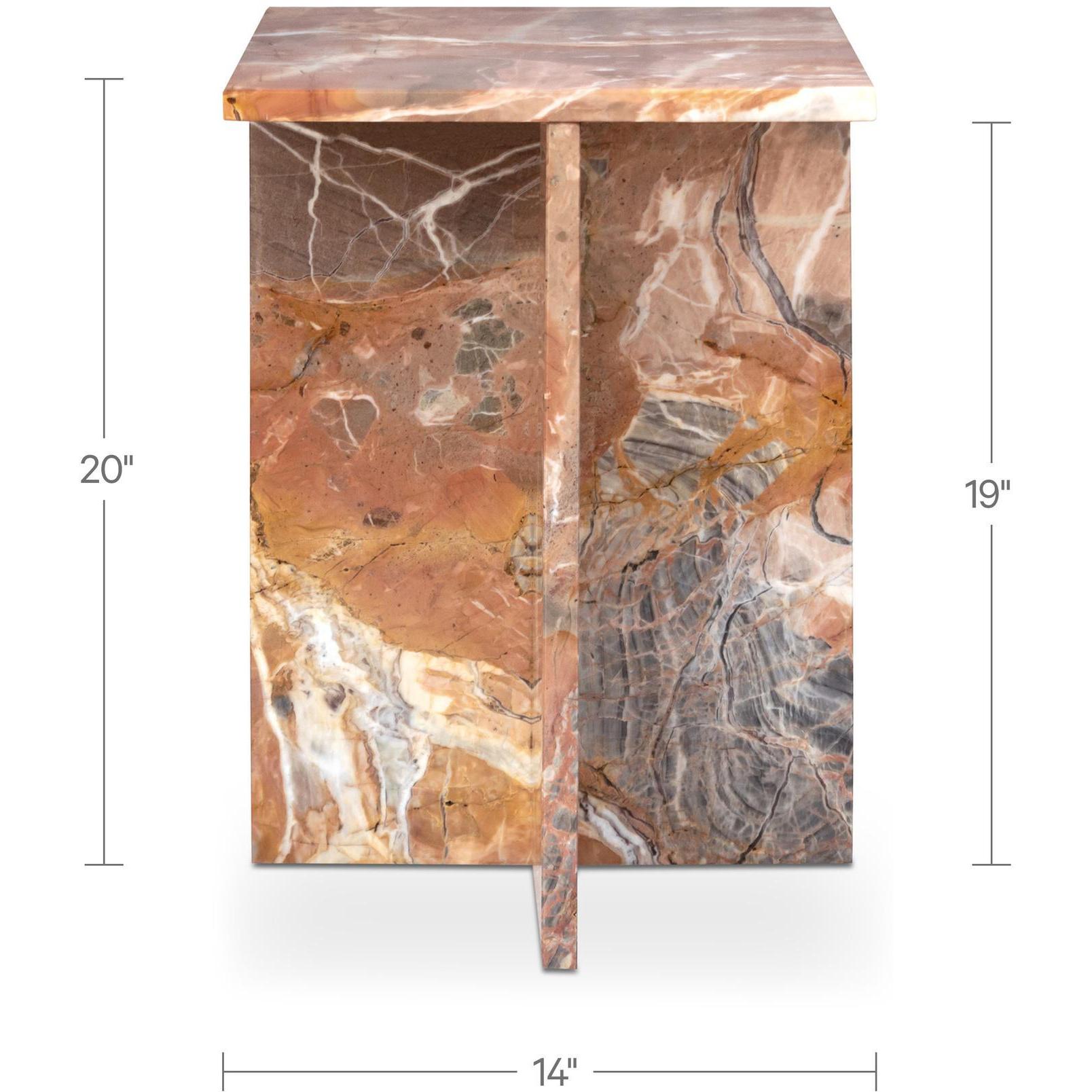 Blair Accent Table Orange Levante Marble 6 Blair Accent Table Orange Levante Marble - Image 6