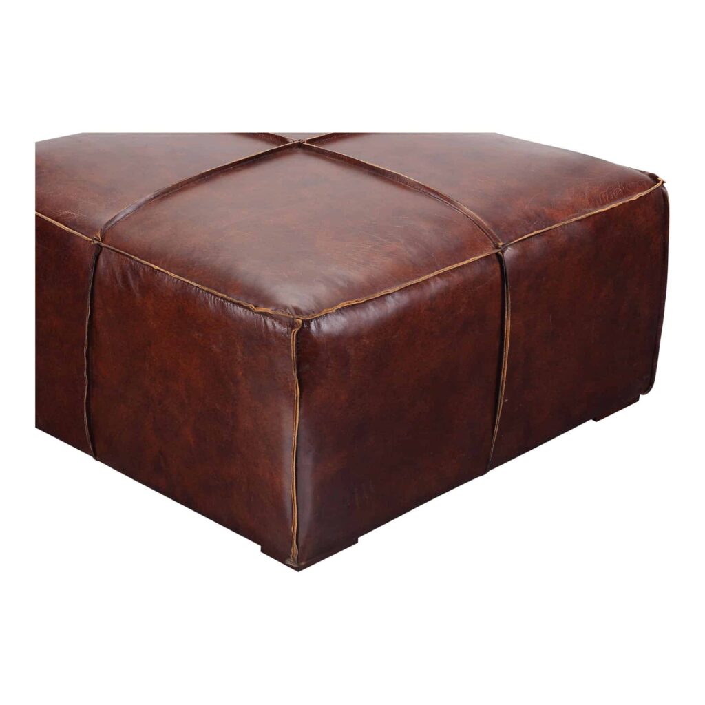 Stamford Coffee Table Cappuccino Brown Leather - Image 4