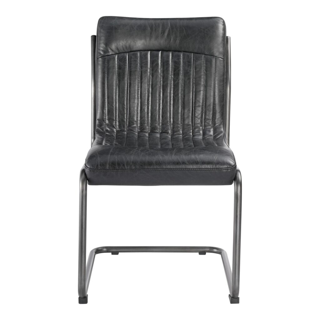 Ansel Dining Chair Onyx Black Leather (Set of 2) - Image 4