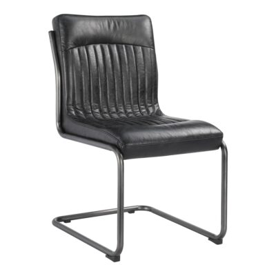 Ansel Dining Chair Onyx Black Leather (Set of 2) PK-1043-02 PK 1043 02 01