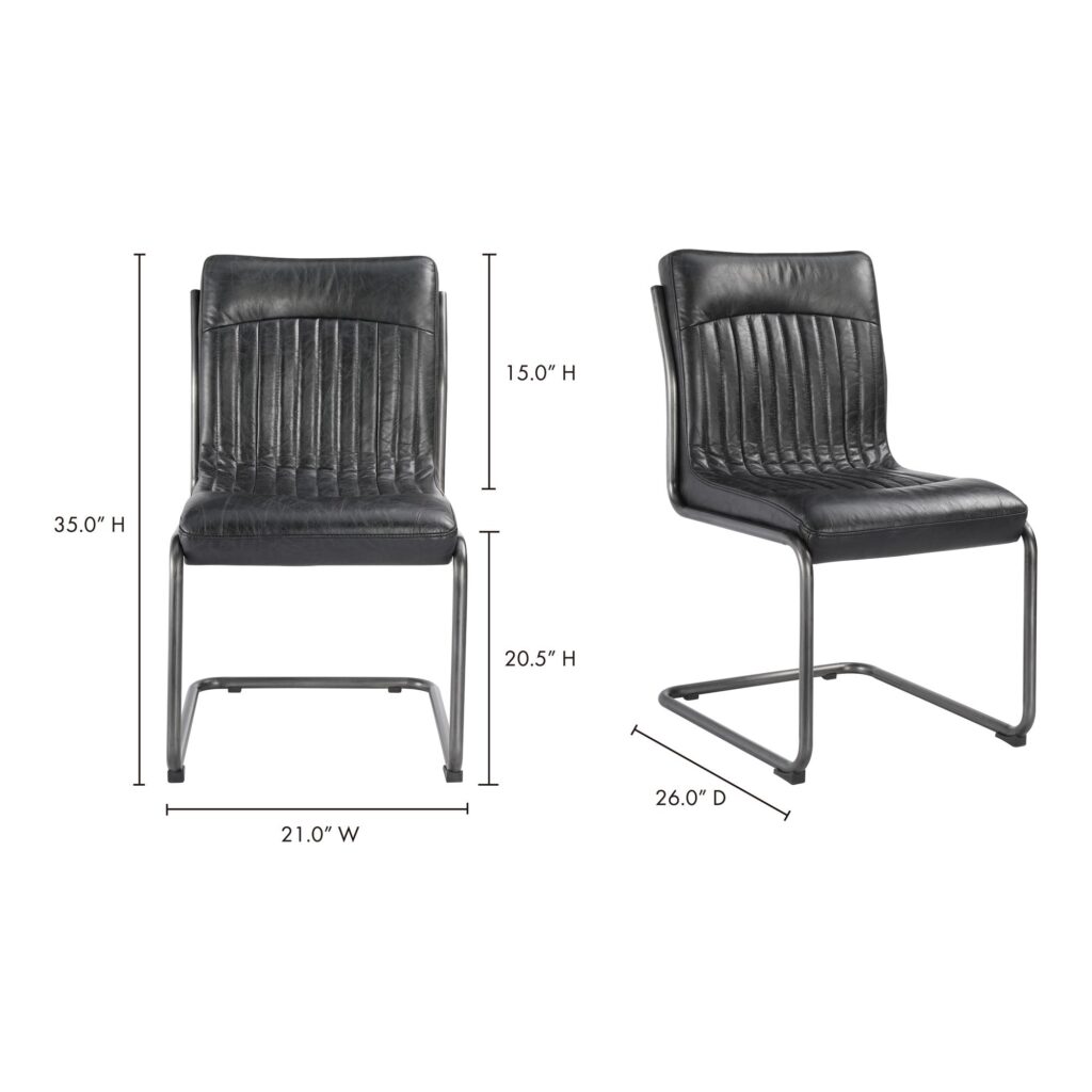 Ansel Dining Chair Onyx Black Leather (Set of 2) - Image 10