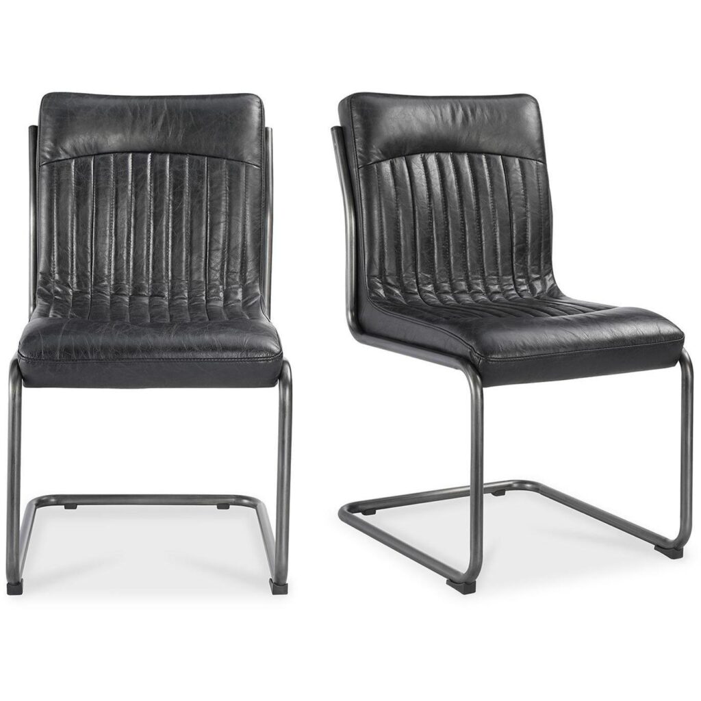 Ansel Dining Chair Onyx Black Leather (Set of 2) - Image 2