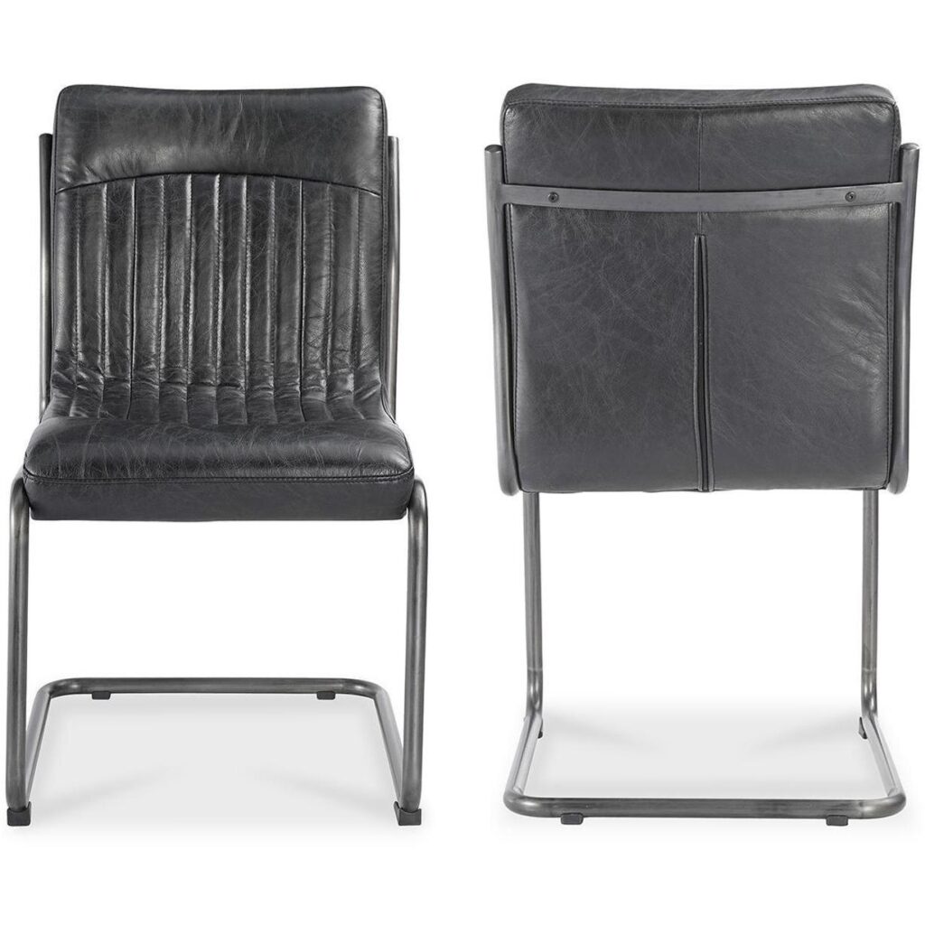 Ansel Dining Chair Onyx Black Leather (Set of 2) - Image 3