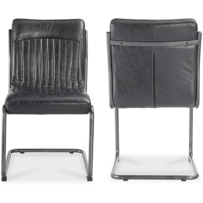 Ansel Dining Chair Onyx Black Leather (Set of 2) PK-1043-02 PK 1043 02 82