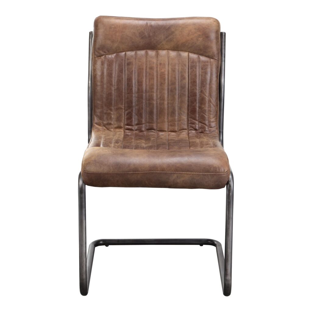 Ansel Dining Chair Grazed Brown Leather (Set of 2) - Image 2