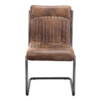 Ansel Dining Chair Grazed Brown Leather (Set of 2) PK-1043-03 PK 1043 03