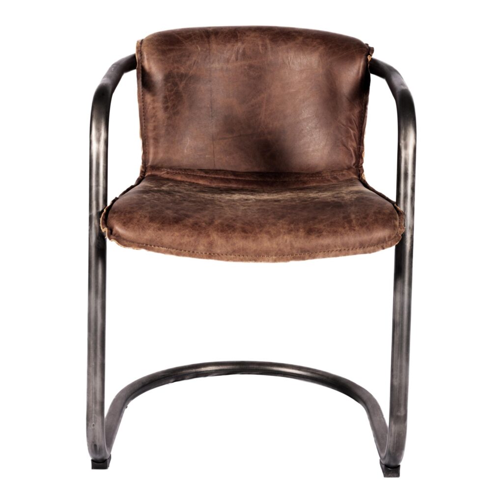 Benedict Dining Chair Grazed Brown Leather  (Set of 2) - Image 4