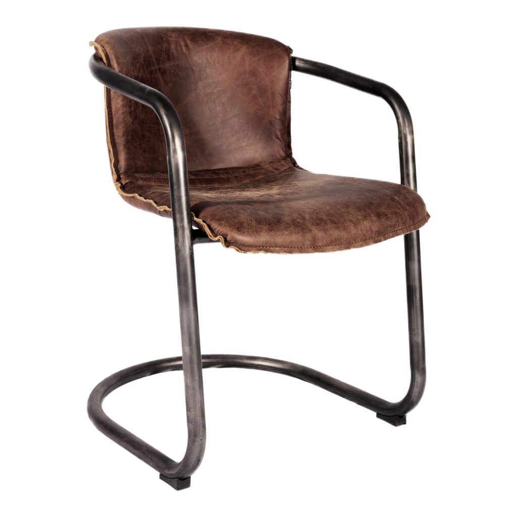 Benedict Dining Chair Grazed Brown Leather  (Set of 2) - Image 5