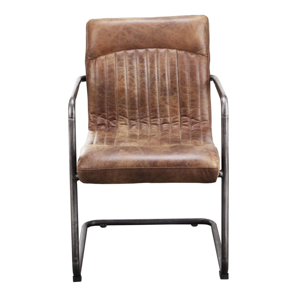 Ansel Arm Chair Grazed Brown Leather (Set of 2) - Image 3