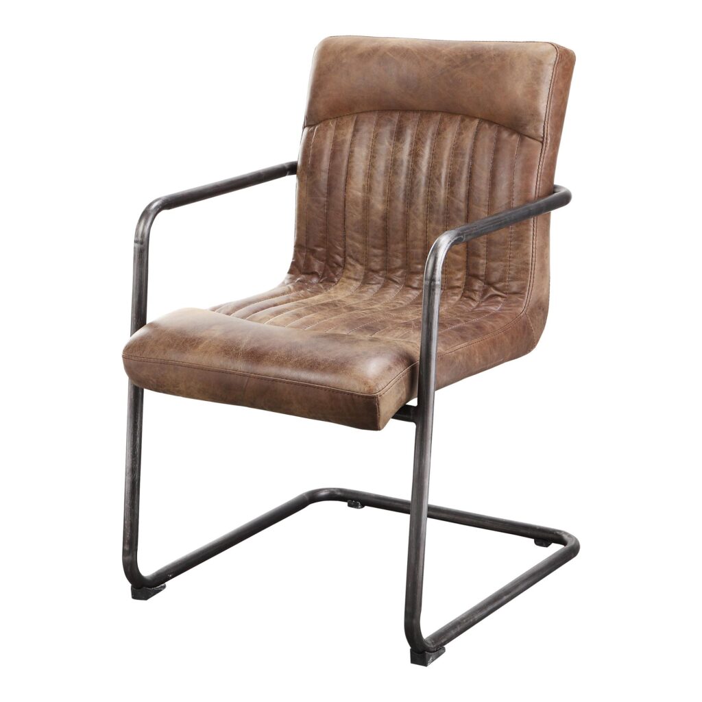 Ansel Arm Chair Grazed Brown Leather (Set of 2) - Image 4