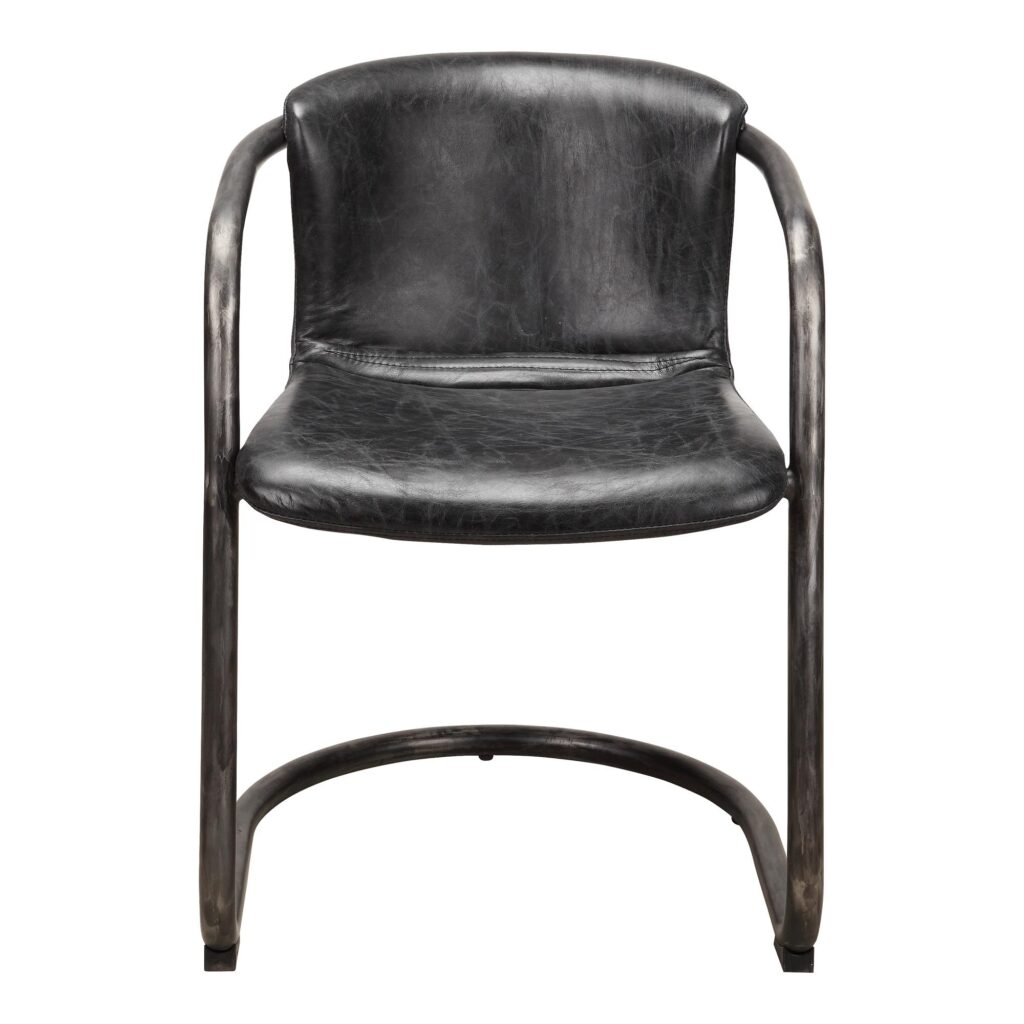 Freeman Dining Chair Onyx Black Leather (Set of 2) - Image 3