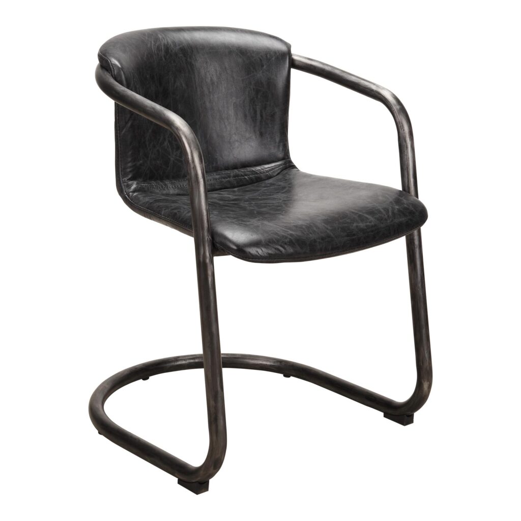 Freeman Dining Chair Onyx Black Leather (Set of 2) - Image 4