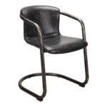 Freeman Dining Chair Onyx Black Leather (Set of 2) 12 Freeman Dining Chair Onyx Black Leather (Set of 2) PK-1059-02 PK 1059 02 01