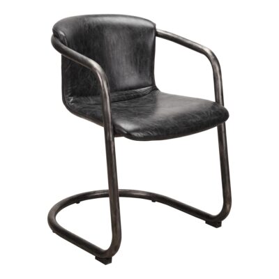 Freeman Dining Chair Onyx Black Leather (Set of 2) PK-1059-02 PK 1059 02 01