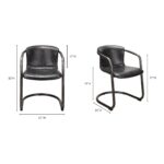 Freeman Dining Chair Onyx Black Leather (Set of 2) 17 Freeman Dining Chair Onyx Black Leather (Set of 2) PK-1059-02 PK 1059 02 70