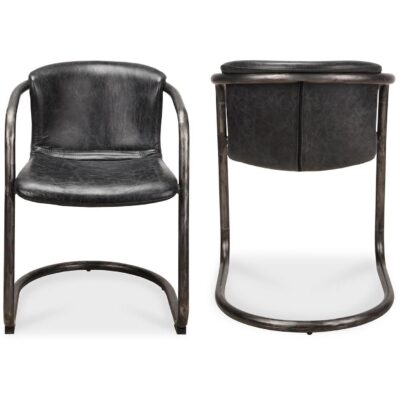 Freeman Dining Chair Onyx Black Leather (Set of 2) PK-1059-02 PK 1059 02 81