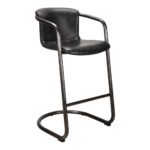 Freeman Barstool Onyx Black Leather (Set of 2) 9 Freeman Barstool Onyx Black Leather (Set of 2) PK-1060-02 PK 1060 02 01