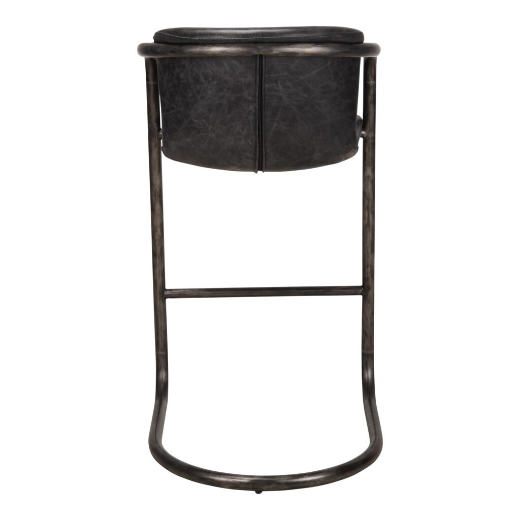 Freeman Barstool Onyx Black Leather (Set of 2) - Image 5