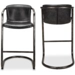 Freeman Barstool Onyx Black Leather (Set of 2) 7 Freeman Barstool Onyx Black Leather (Set of 2) PK-1060-02 PK 1060 02 81