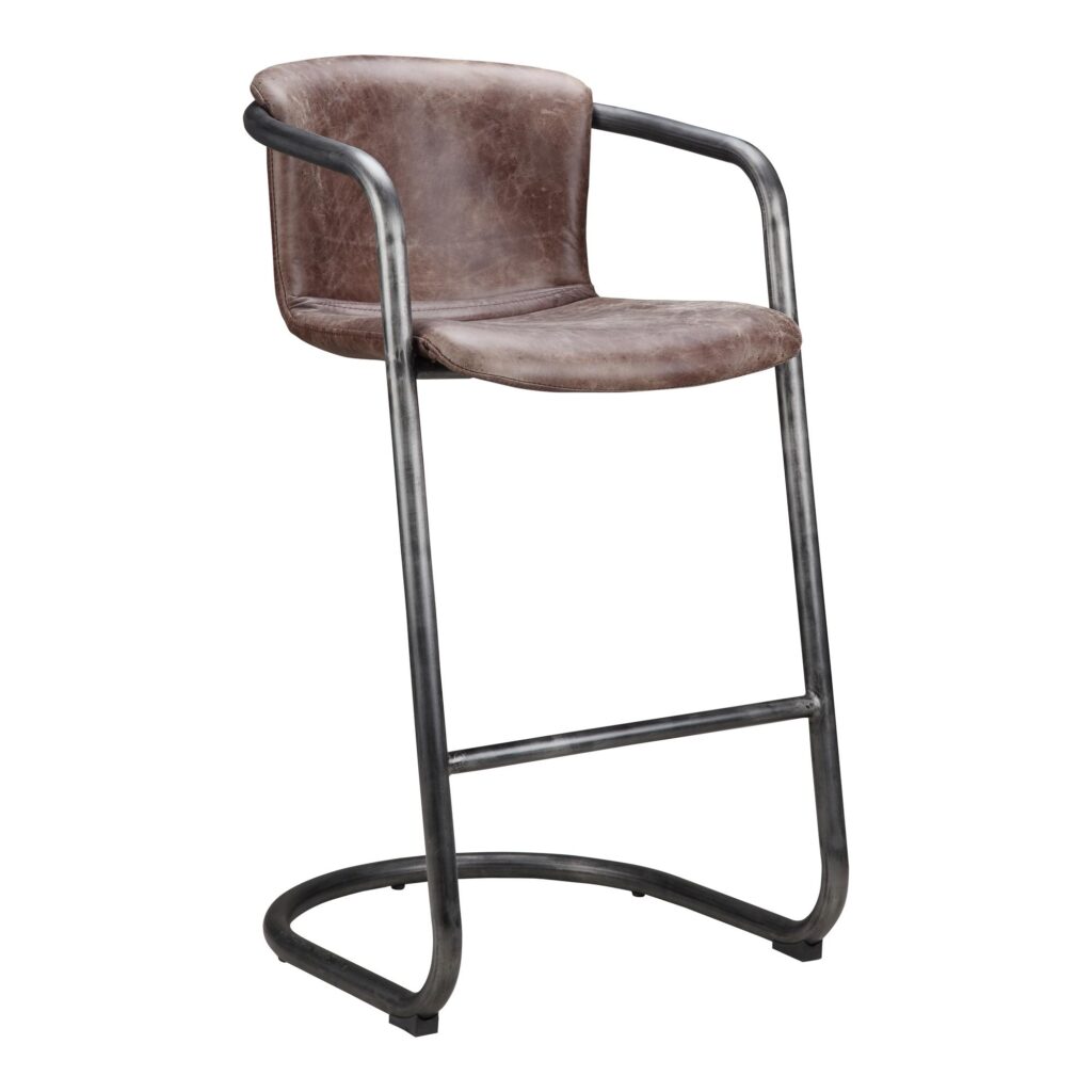 Freeman Barstool Grazed Brown Leather (Set of 2) - Image 4