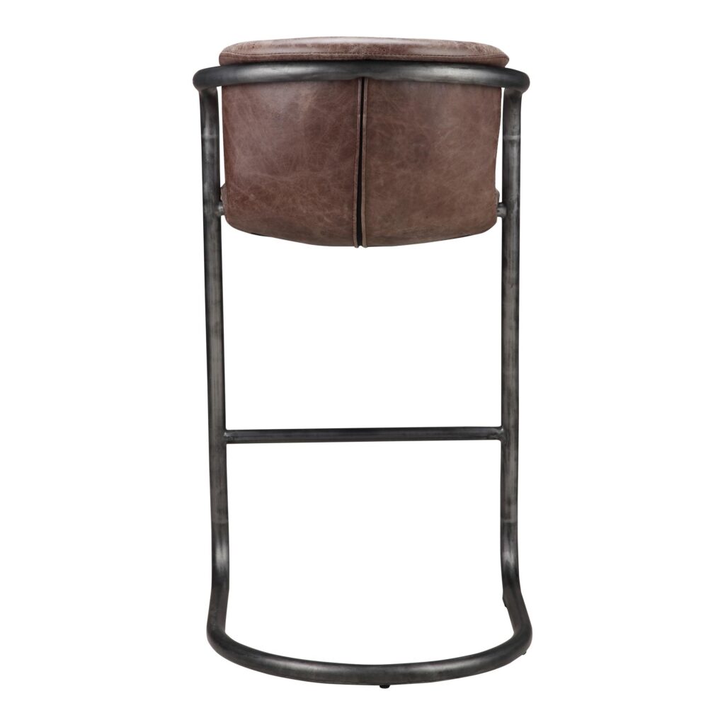 Freeman Barstool Grazed Brown Leather (Set of 2) - Image 5