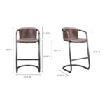 Freeman Barstool Grazed Brown Leather (Set of 2) 11 Freeman Barstool Grazed Brown Leather (Set of 2) PK-1060-03 PK 1060 03 70
