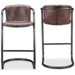 Freeman Barstool Grazed Brown Leather (Set of 2) 7 Freeman Barstool Grazed Brown Leather (Set of 2) PK-1060-03 PK 1060 03 81