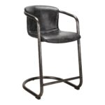 Freeman Counter Stool Onyx Black Leather (Set of 2) 9 Freeman Counter Stool Onyx Black Leather (Set of 2) PK-1061-02 PK 1061 02 01