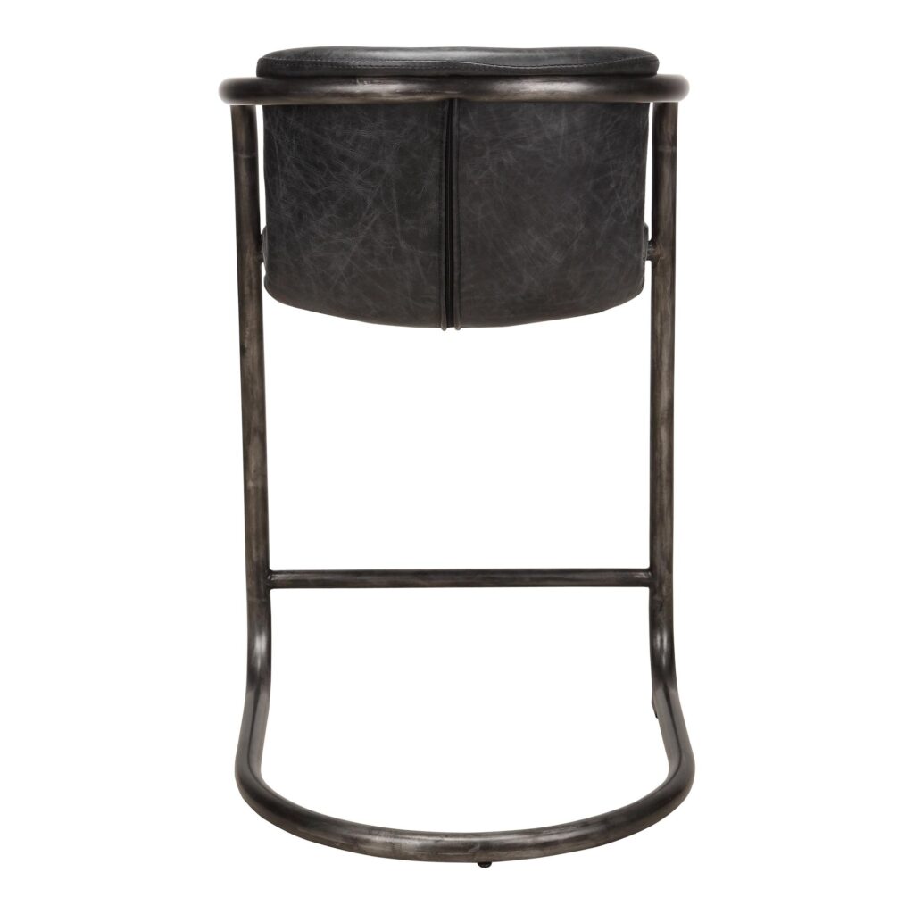 Freeman Counter Stool Onyx Black Leather  (Set of 2) - Image 5