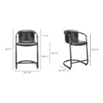 Freeman Counter Stool Onyx Black Leather (Set of 2) 11 Freeman Counter Stool Onyx Black Leather (Set of 2) PK-1061-02 PK 1061 02 70
