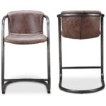 Freeman Counter Stool Grazed Brown Leather (Set of 2) 7 Freeman Counter Stool Grazed Brown Leather (Set of 2) PK-1061-03 PK 1061 03 81