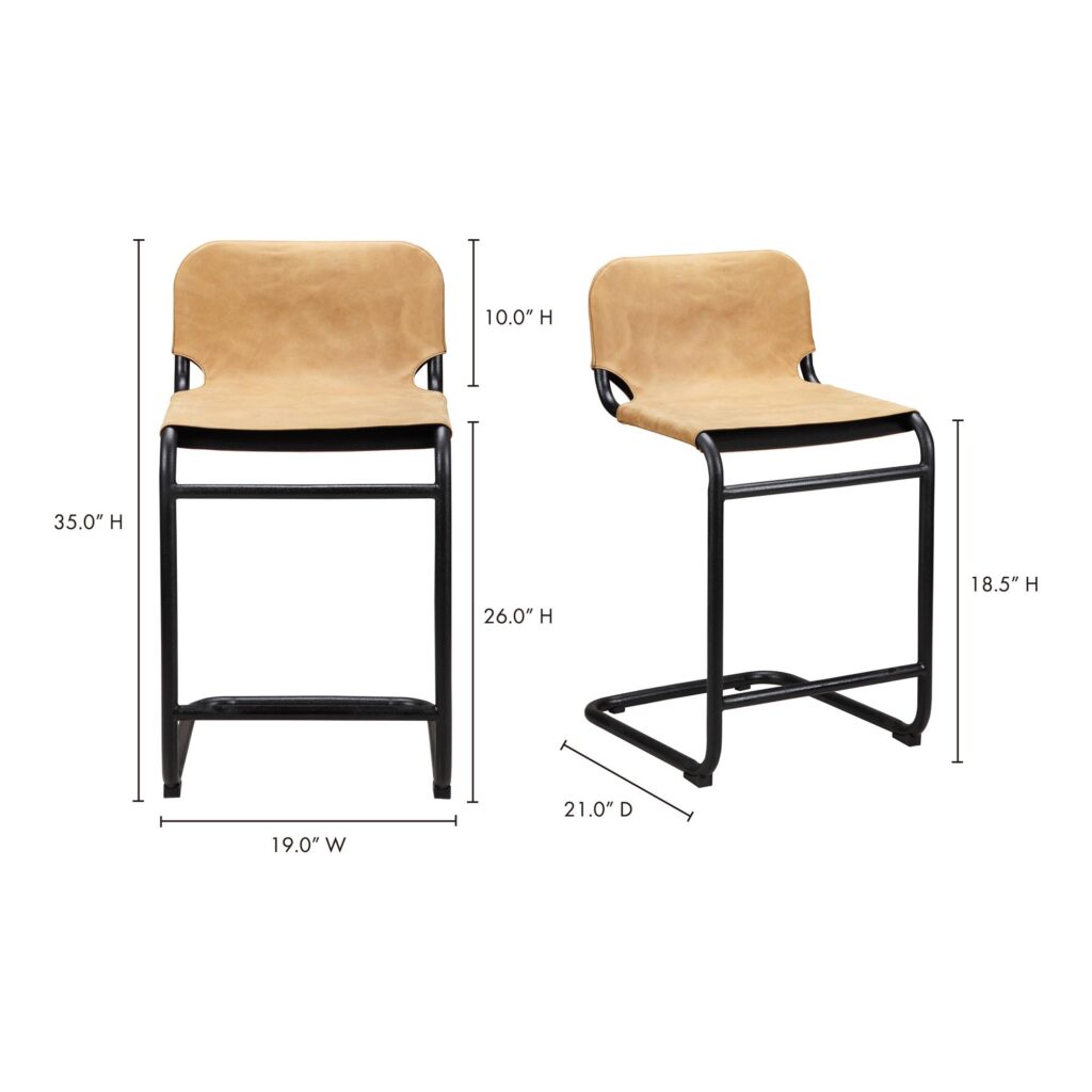 Baker Counter Stool Sunbaked Tan Leather - Set Of Two - Image 8