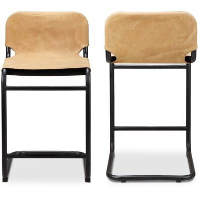 Baker Counter Stool Sunbaked Tan Leather - Set Of Two PK-1072-40 PK 1072 40 81