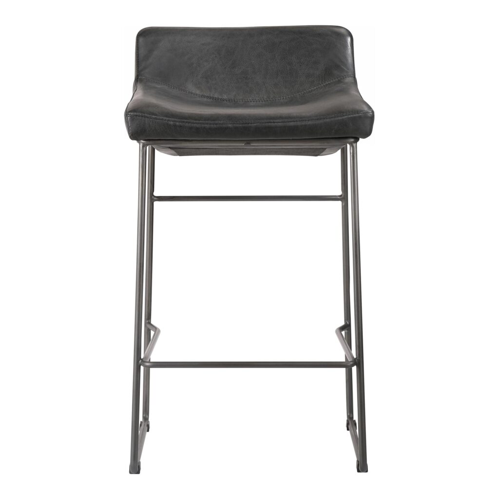 Starlet Counter Stool Onyx Black Leather  (Set of 2) - Image 4