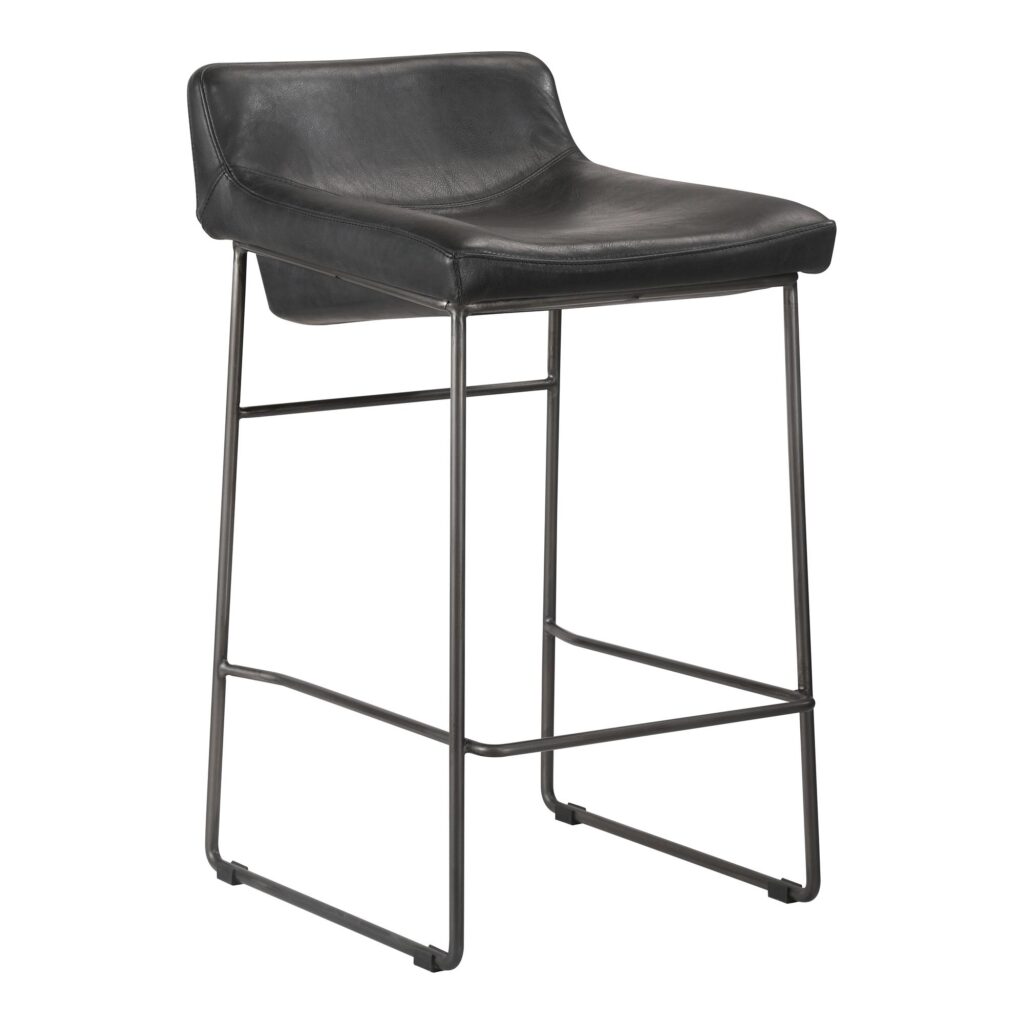 Starlet Counter Stool Onyx Black Leather  (Set of 2) - Image 5