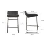 Starlet Counter Stool Onyx Black Leather (Set of 2) 23 Starlet Counter Stool Onyx Black Leather (Set of 2) PK-1106-02 PK 1106 02 70